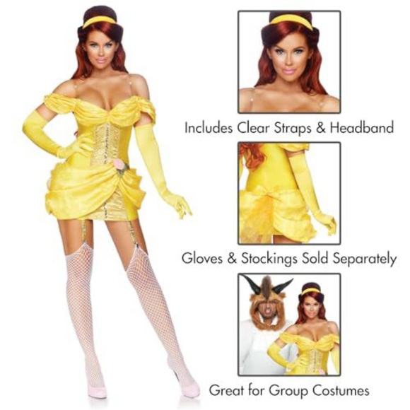 Leg Avenue Small Storybook Bombshell Belle Yellow Costume Dress - Picture 3 of 3
